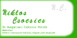 miklos csocsics business card