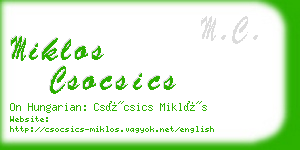 miklos csocsics business card